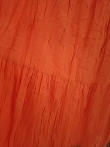 Golden Wrk Lace And Orang Skirt