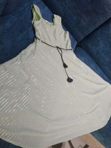 Light Green Dress with Black Belt