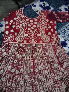 Elegant Rani Colour &amp; White Lehenga Choli