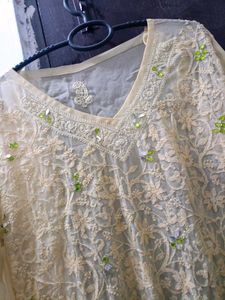 Chikenkari Net Kurta