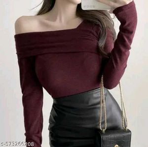 Burgundy Off-Shoulder Top