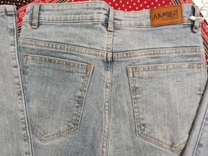 AMBER Blue Straight Fit Jeans