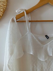 H&amp;M White Pinterest Boho Top