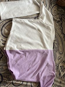 Ribbed Crop Tops - Lavender &amp; White