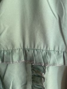 Flora Green Ruffle Blouse