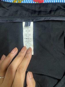 Black Satin Trousers Size S