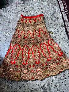 Red Bridal Lehenga With Dupatta &amp; Blouse