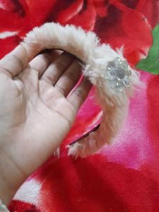 Fluffy Jewel Embellished Headband