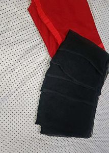 Red and Black Dupatta Set