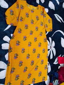 Yellow Printed Kurta Set