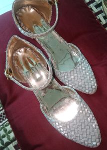 41 Size Silver Block Heels