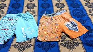 Set Of 2 -Boy Cotton Half Pant