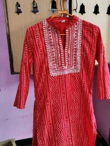 Red Embroidered Kurta❤️
