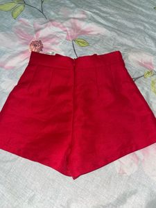 Red High Waisted Shorts