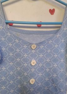 Cute Blue Korean Knit Top.