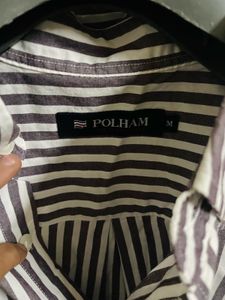 This is a Polham striped button-down shirt
