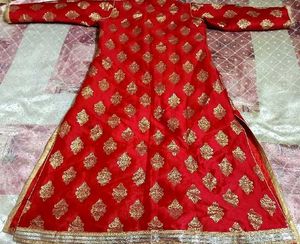 Elegant Red &amp; Gold Lehenga Kurta Set