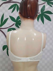 (100)Elegant White Lace Bra