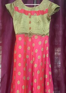 Pink & Gold Polka Dot Dress