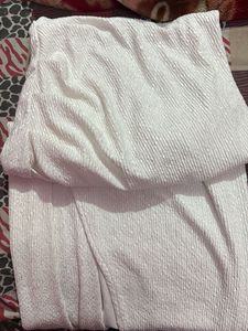 White Sleeveless Dress with a side open slit