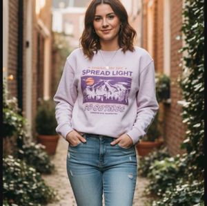 Cute Lavender Graphic Sweatshirt With Freebies🎀