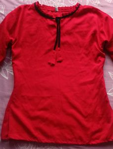 Red Ethnic Tunic Top
