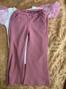 Girl's 'Loved' Sequin Sleeve Tee &amp; trouser