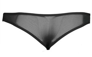 Men Sheer Black Thong