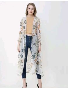 Floral Print Sheer Shrug