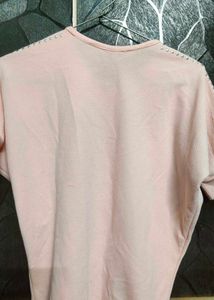 Peach Casual Top For Girls