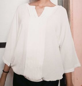 Cream Dolman Sleeve Top