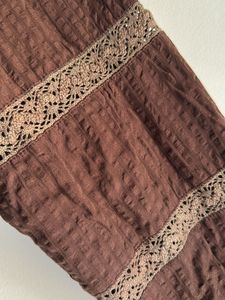 Brown Tie-Front Peplum Cardigan