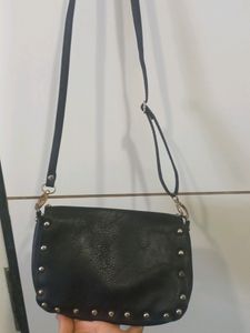 Black leather bag