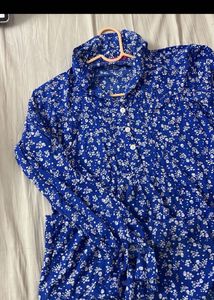 Blue Floral Print Shirt