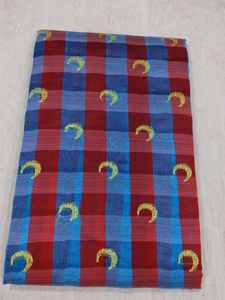 Checkered Embroidered Saree