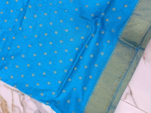 Beautiful Sky blue silk saree
