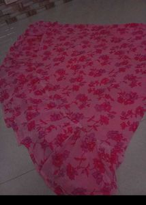 Pink Frill Lehnga And Puf Sleeves Blouse
