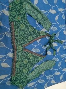 Floral Green Halter Neck Top