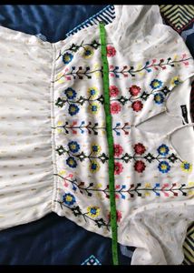 Boho Embroidered white Maxi Dress