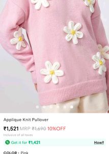 Pink Floral Sweater 🌸