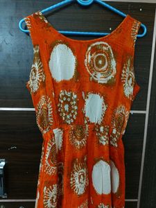 Orange Print Dress