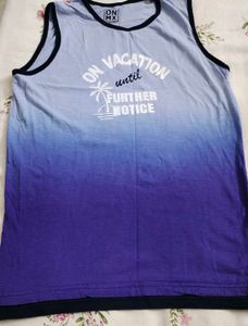 ombre dyed crew neck sleeveless Tshirt