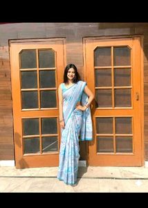 🩵✨Elegant Blue Printed Saree✨