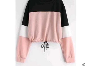 Color Block Crop Sweatshirt