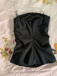 Black Ruched Mini Dress