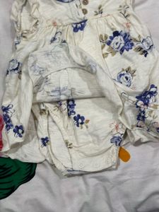 Carters Baby Frock With Attached Romper 0-3 Months