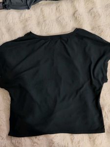 Black Knotted Crop Top