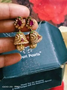 Pretty Pink Stone Jhumka 🌷
