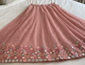 Designer Peach-Pink Embroidered Heavy Lehenga Set