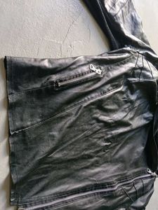 36 black leather jacket